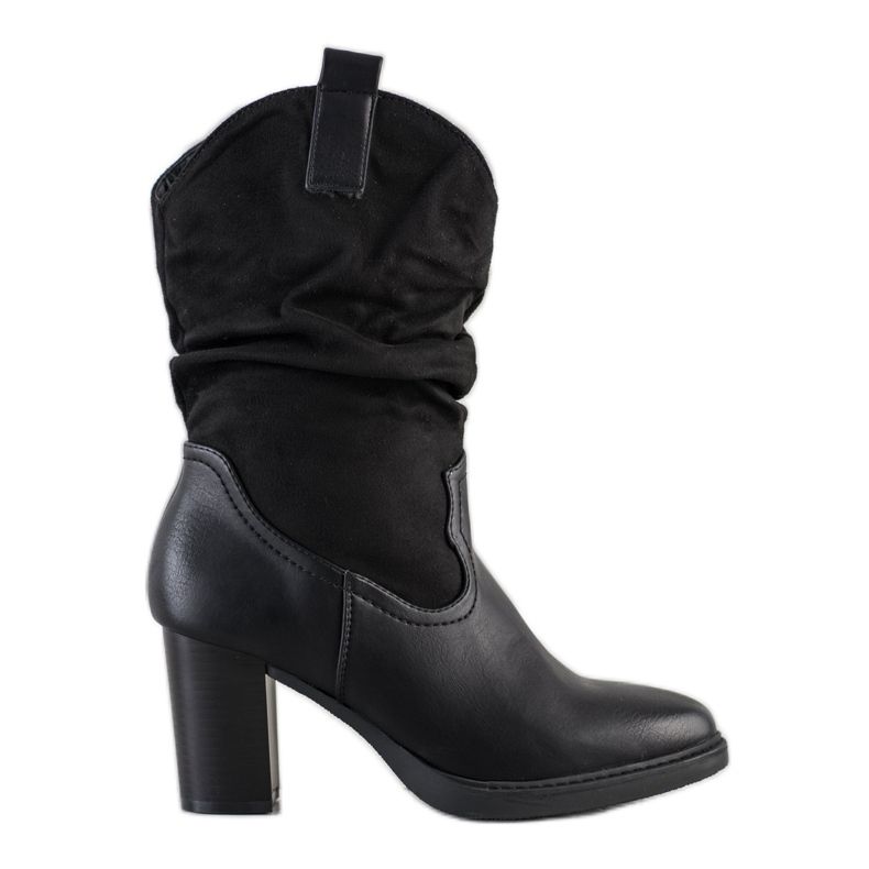 Super Mode Kovbojské boty na sloupku černá