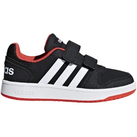 Dětské boty Adidas Hoops 2.0 Cmf C černo-červeno-bílé B75960 bílý černý
