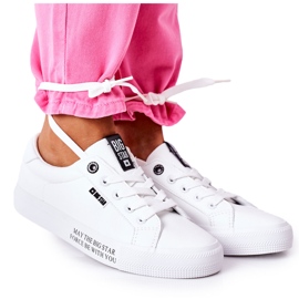Dámské kožené tenisky s nápisem Big Star EE274316 White bílý