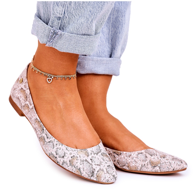 Dámské kožené balerínky Maciejka béžové zlato 04100-22 béžový vícebarevný zlatý Dámské kožené balerínky Maciejka béžové zlato 04100-22 béžový vícebarevný zlatý