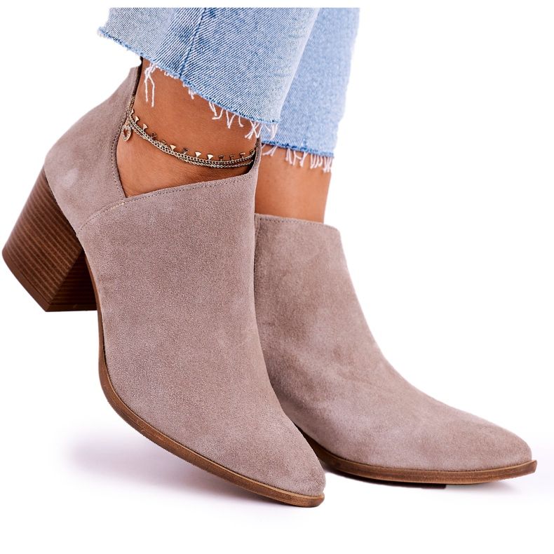 Nicole Dámské boty s vykrojeným semišovým cappuccinem Lawrence hnědý vícebarevný