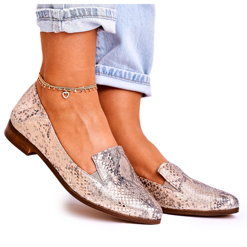 Nicole Dámské kožené mokasíny se zvířecím vzorem Golden Scarlett vícebarevný zlatý