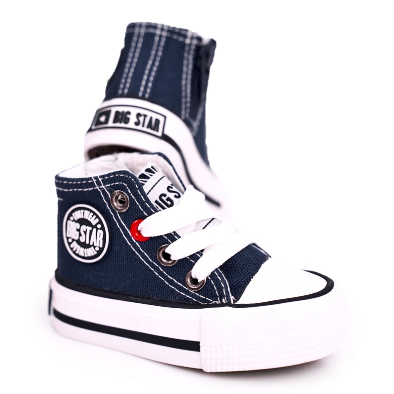 Dětské vysoké tenisky se zipem Big Star HH374189 Navy Blue modrý modrý