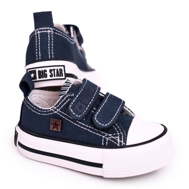 Dětské nízké tenisky se suchým zipem Big Star HH374201 Navy Blue modrý Dětské nízké tenisky se suchým zipem Big Star HH374201 Navy Blue modrý