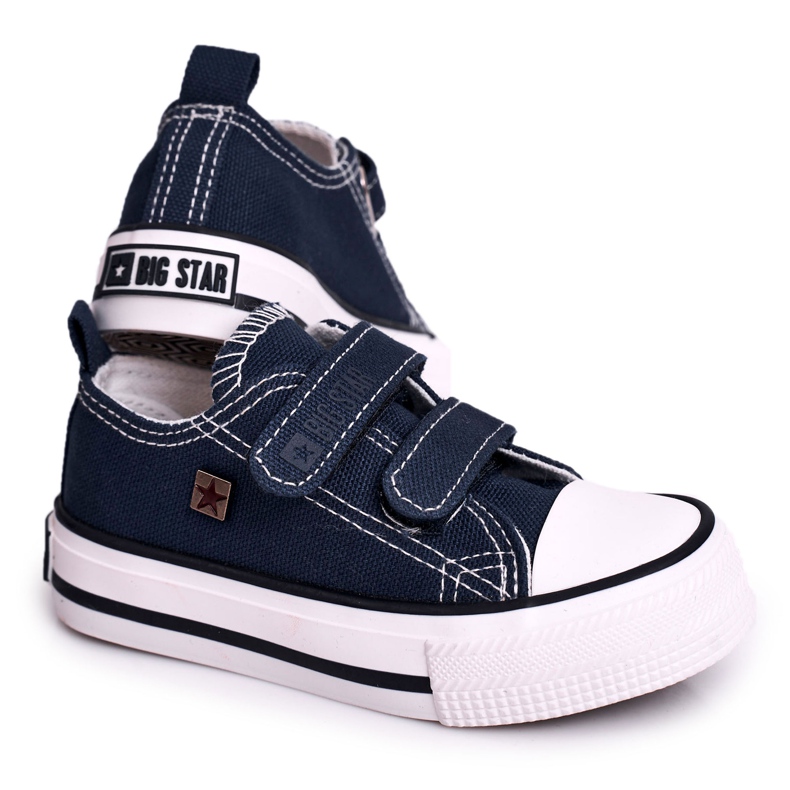 Dětské nízké tenisky se suchým zipem Big Star HH374097 Navy Blue modrý Dětské nízké tenisky se suchým zipem Big Star HH374097 Navy Blue modrý