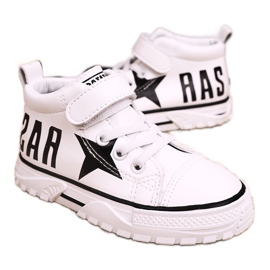 Apawwa Dětské vysoké tenisky se suchým zipem White Sparky bílý Apawwa Dětské vysoké tenisky se suchým zipem White Sparky bílý