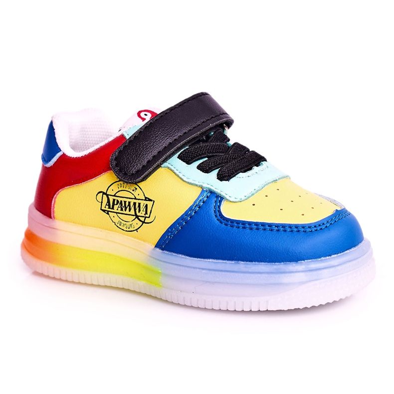 Apawwa Dětská sportovní obuv s vícebarevnou koloběžkou LED modrý žlutá Apawwa Dětská sportovní obuv s vícebarevnou koloběžkou LED modrý žlutá