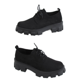 Černé mokasíny na vysokých podrážkách NC1120 Black černý