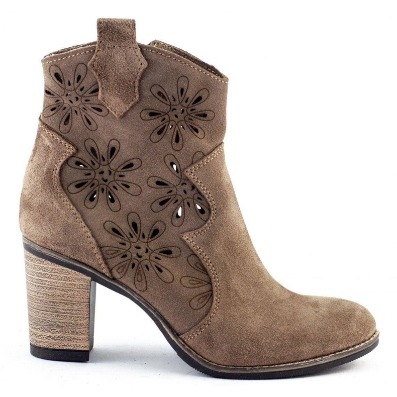 Olivier Prolamované vysoké podpatky Lena tmavě béžová béžový