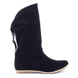 Olivier Elena Black prolamované boty černý