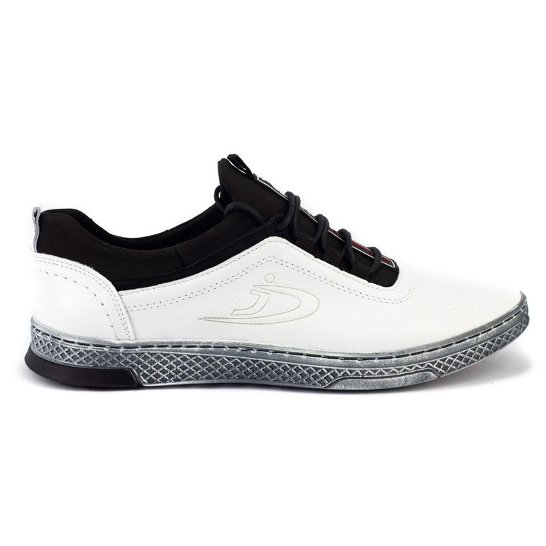 Polbut Pánská kožená obuv pro volný čas K24 bílá bílý