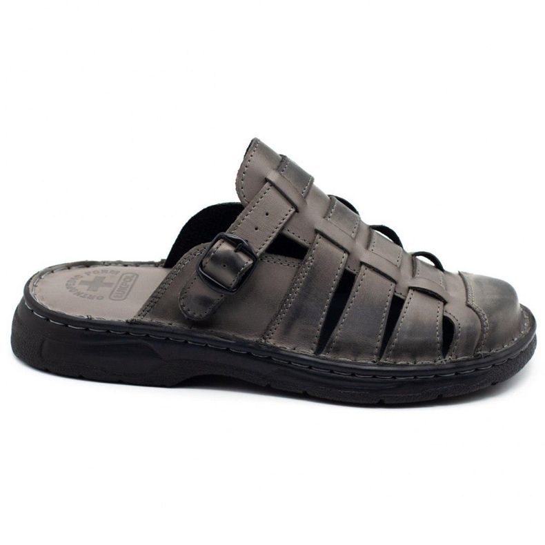 ŁUKPOL Pánské pantofle 860 šedé šedá