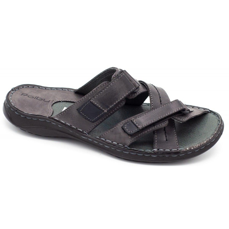 Polbut Šedé pánské pantofle SA06 šedá