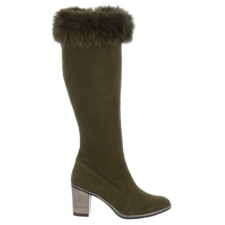 Olivier Izolované holínky Diana s kožešinově zelenou barvou zelená