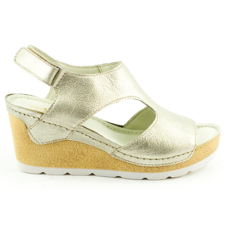 Dolce Pietro Klínové sandály 0888 zlatá platina zlatý