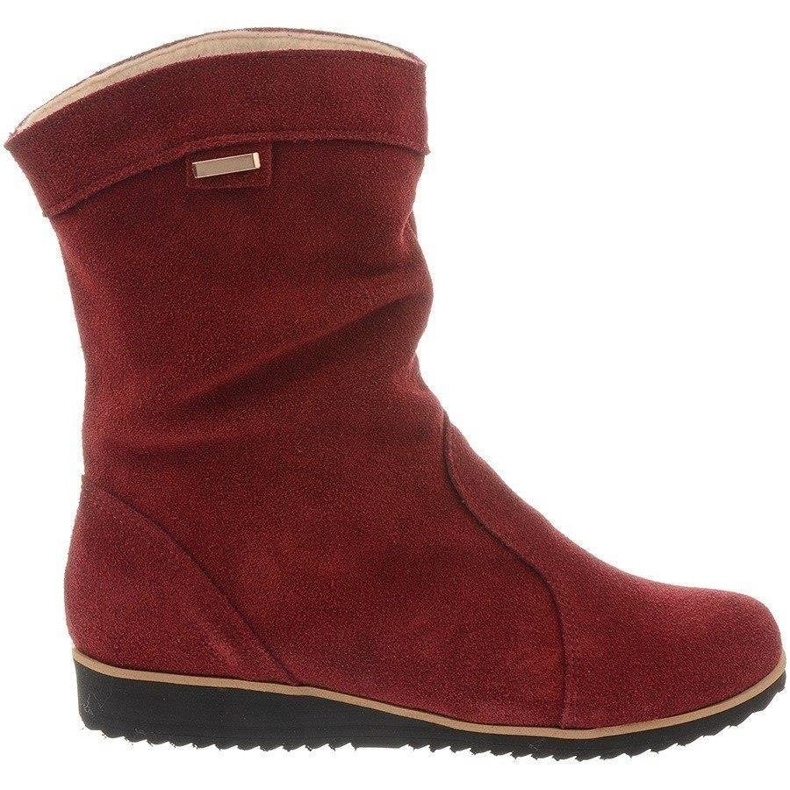 Olivier Kožené boty zateplené Emi Burgundy červené