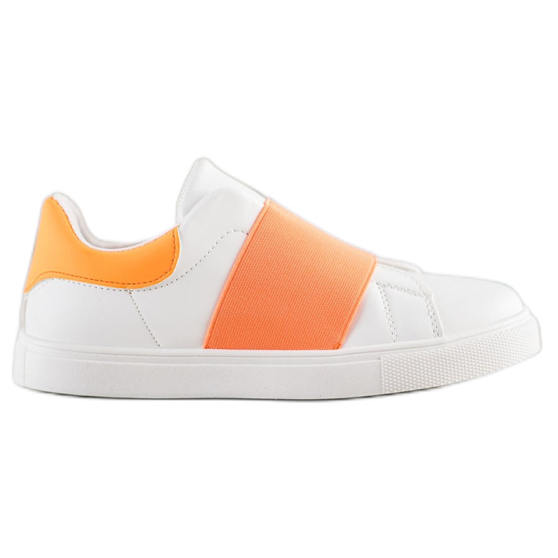 SHELOVET Nazouvací boty s gumičkou bílý oranžový