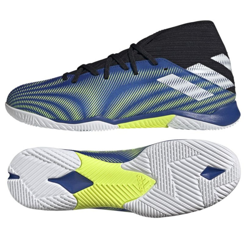 Kopačky Adidas Nemeziz.3 In M FW7409 bílá, modrá, černá modrý Kopačky Adidas Nemeziz.3 In M FW7409 bílá, modrá, černá modrý