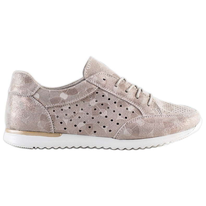 Kylie Prolamované kožené boty hnědý zlatý