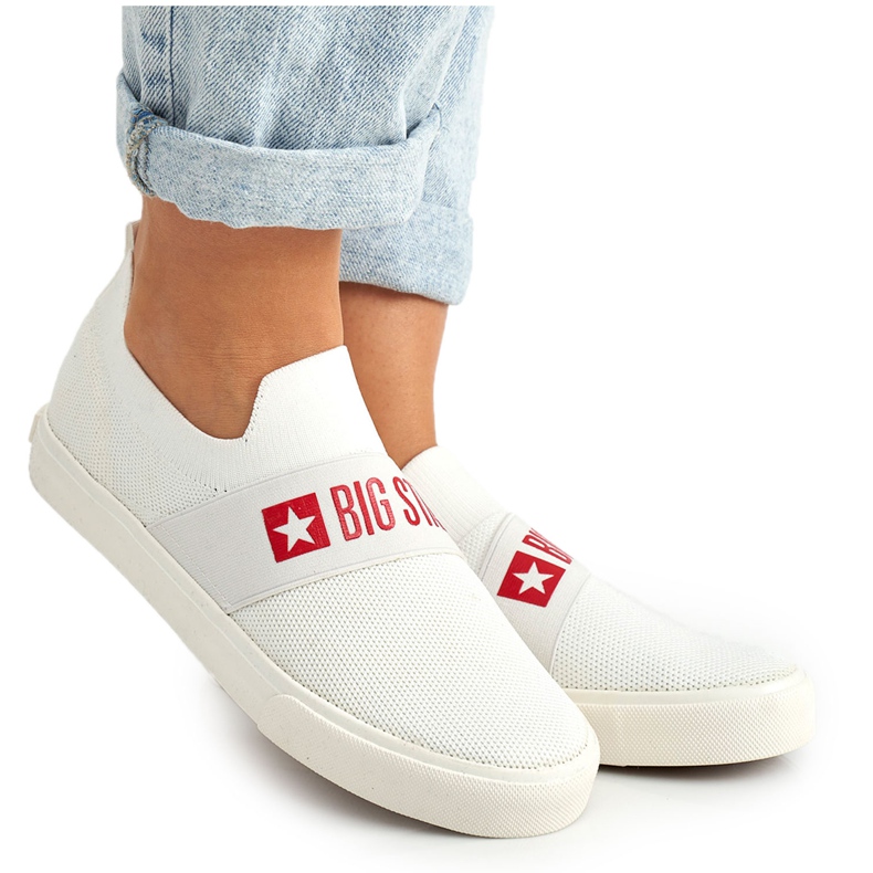 Dámské tenisky Nazouvací Big Star FF274219 Bílá bílý Dámské tenisky Nazouvací Big Star FF274219 Bílá bílý