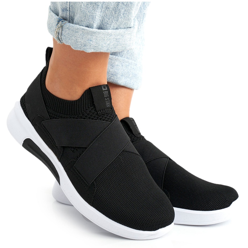 Dámské sportovní boty Nazouvací paměťový pěnový systém Big Star FF274890 černý černá