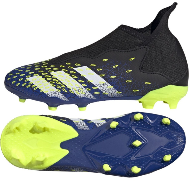 Kopačky Adidas Predator Freak.3 Ll Fg Jr FY0618 bílá, černá, královská černá Kopačky Adidas Predator Freak.3 Ll Fg Jr FY0618 bílá, černá, královská černá