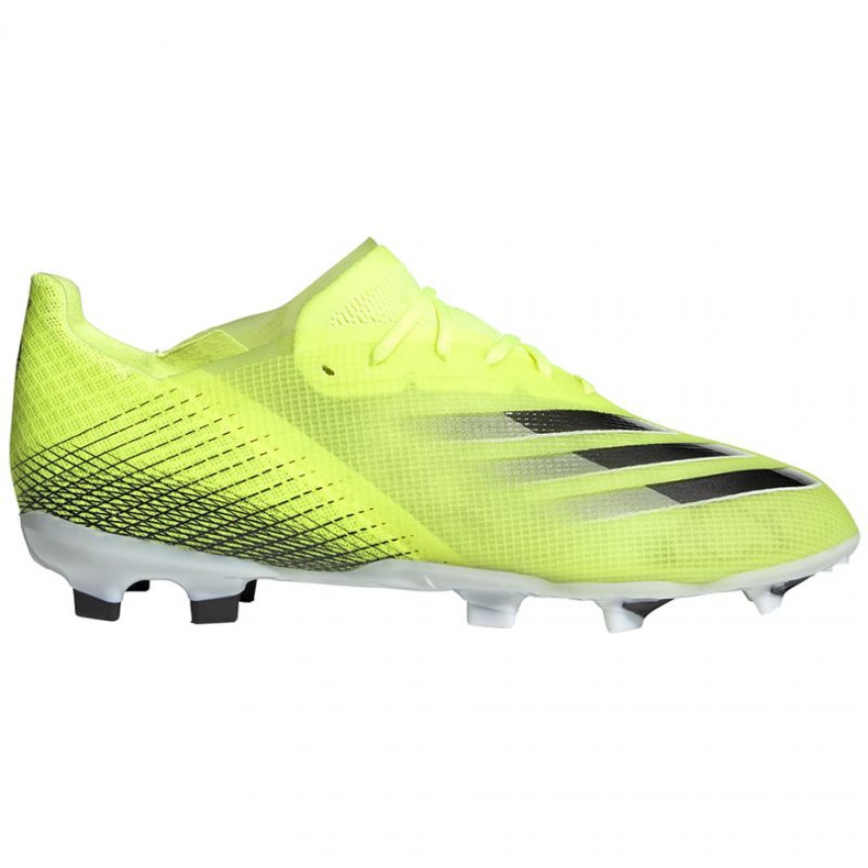 Kopačky Adidas X Ghosted.1 Fg Jr FW6955 bílý, žlutozelený neon zelená
