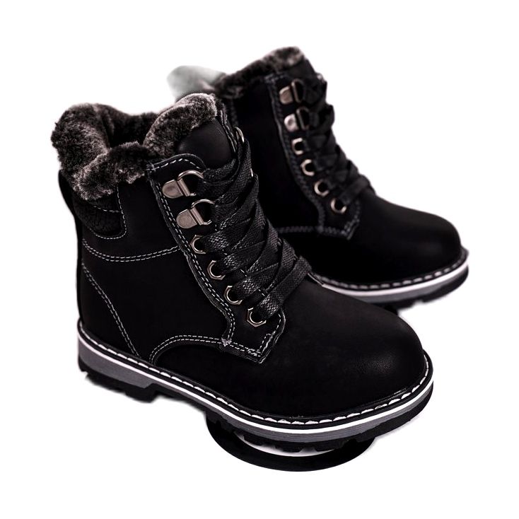 Dětské lapače zateplené kožešinou Black Luke černá