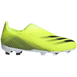 Adidas X Ghosted.3 Ll Fg Dětské kopačky žluto-černé FW6978 žlutá žlutá Adidas X Ghosted.3 Ll Fg Dětské kopačky žluto-černé FW6978 žlutá žlutá