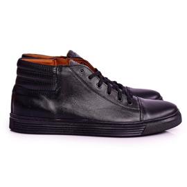 Bednarek Polish Shoes Pánské kožené tenisky Brogues Bednarek černé černý
