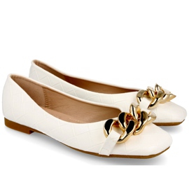 PS1 Elegantní prošívané balerínky s bílým kokosovým řetězem PS1 Elegantní prošívané balerínky s bílým kokosovým řetězem