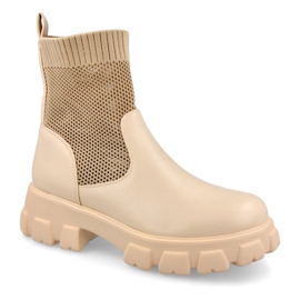 Dámské ponožkové boty Workers Beige Stormy hnědý Dámské ponožkové boty Workers Beige Stormy hnědý