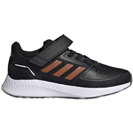 Dětské boty Adidas Runfalcon 2.0 černé a oranžové FZ0116 černý