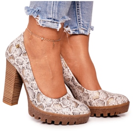 Čerpadla na liště a plošině Maciejka zlato-béžová 02629-25 béžový hnědý zlatý