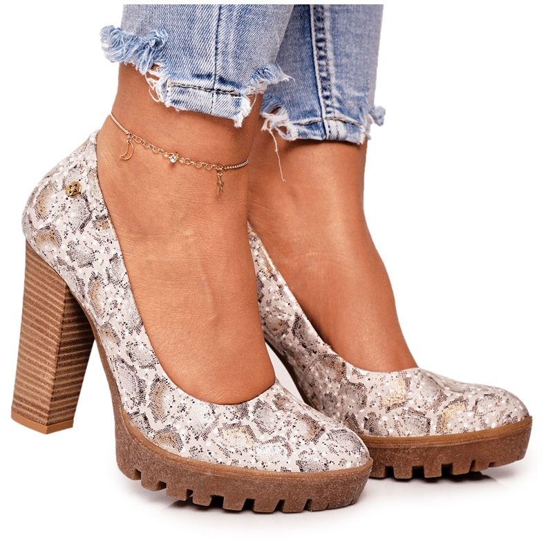 Čerpadla na liště a plošině Maciejka zlato-béžová 02629-25 béžový hnědý zlatý