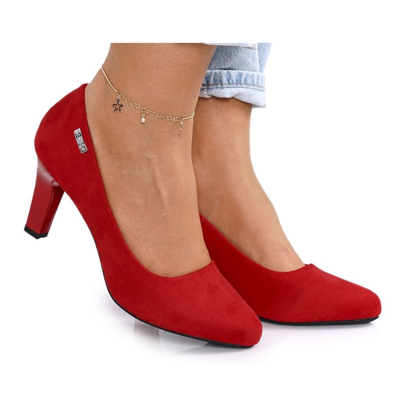 PJ1 Klasické lodičky na semišové červené podpatku Eleanor PJ1 Klasické lodičky na semišové červené podpatku Eleanor