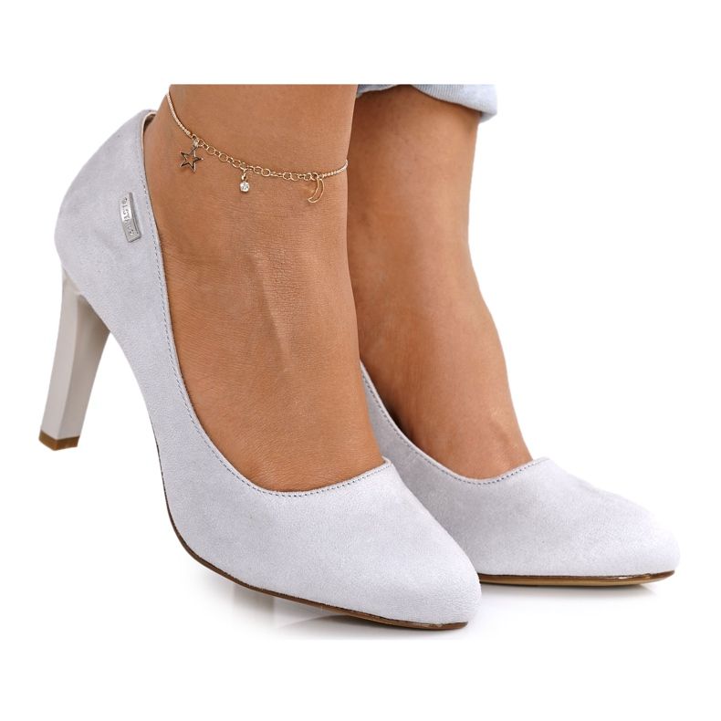 PJ1 Klasické lodičky na semišové šedé Elianě šedá PJ1 Klasické lodičky na semišové šedé Elianě šedá