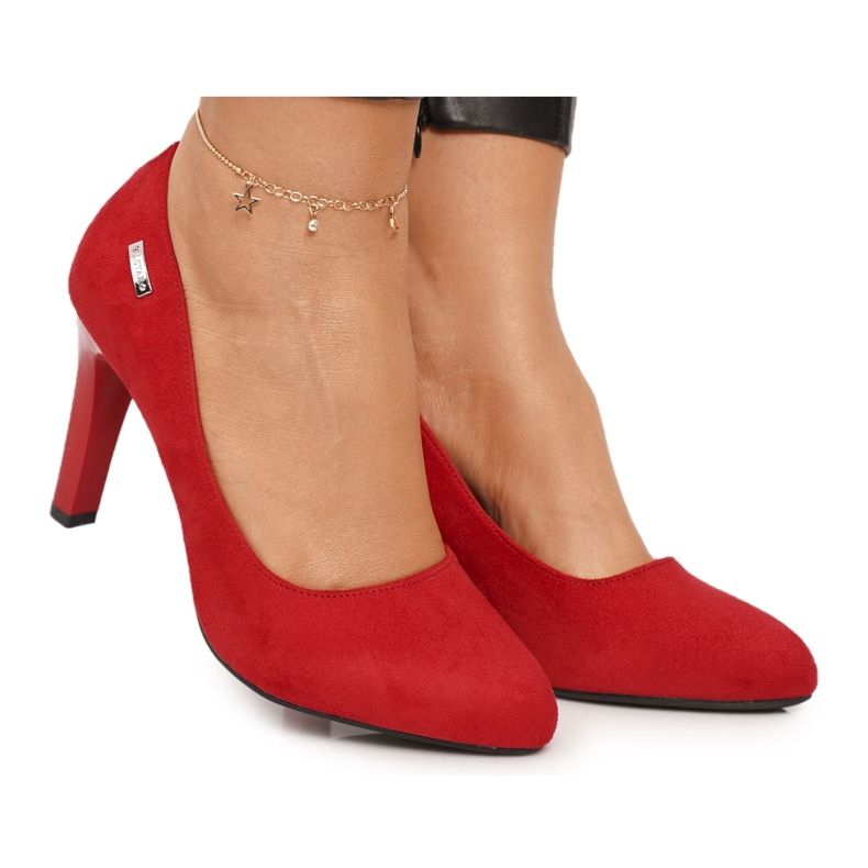 PJ1 Klasické lodičky na semišové červené podpatku Eliana PJ1 Klasické lodičky na semišové červené podpatku Eliana