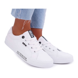 Dámské kožené tenisky s nápisem Big Star EE274316 White bílý černý
