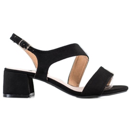 Kylie Černé Sandály Na Nízkém Baru černá