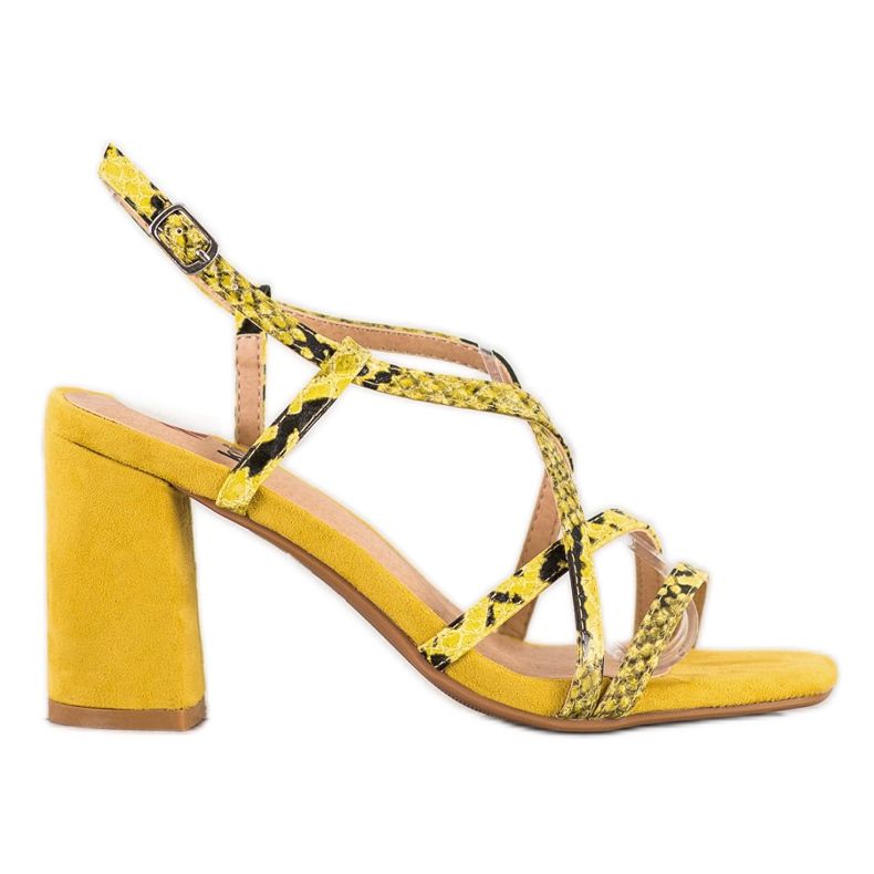 Kylie Sandály s hadím potiskem žlutá