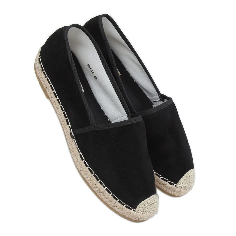 Černé dámské espadrilky M-515 Black černá Černé dámské espadrilky M-515 Black černá