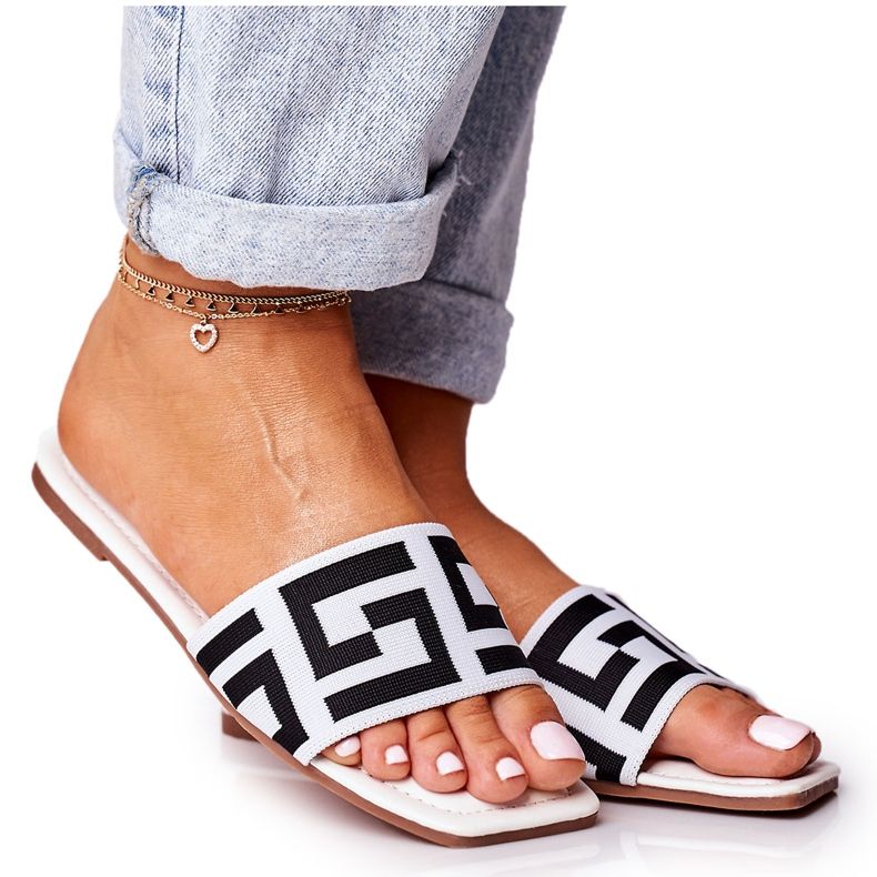 Dámské klasické pantofle bílé Melinda bílý černá