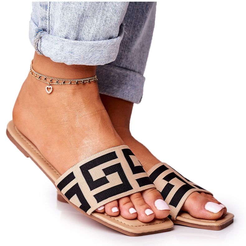 Dámské klasické béžové pantofle Melinda béžový černá