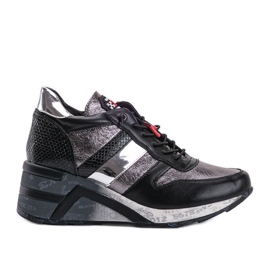 Černé tenisky na klínu Izabella černý