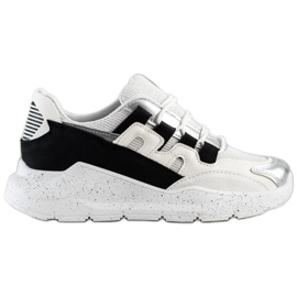 Ideal Shoes Tenisky s černou vložkou bílý černý