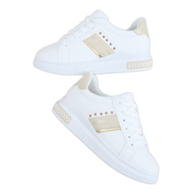 Bílé dámské tenisky LA129P Beige béžový bílý Bílé dámské tenisky LA129P Beige béžový bílý