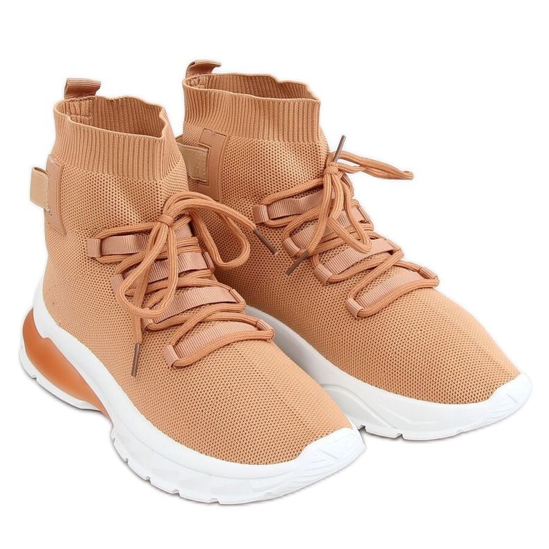 High-top sportovní obuv karamel JH-25 Camel hnědý
