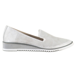 Goodin Prolamované kožené pány stříbro šedá