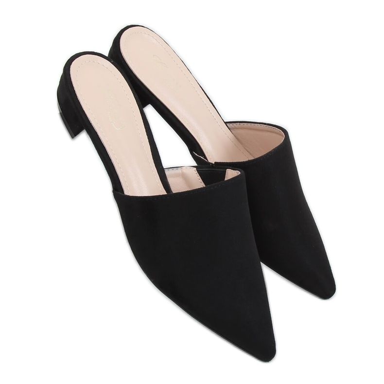 Černé mandlové pantofle MM-799 Black černá Černé mandlové pantofle MM-799 Black černá